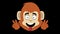 loop animation monkey cartoon peace and love gesture
