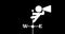Loop animation of Weather vane man screaming megaphone icon floating