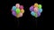 Loop bundle multicolored balloons with alpha channel