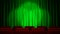 Loop light on green fabric curtain