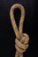 Loop made of thick rope. Loop-shaped knot