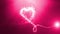 Loop pink red particles move heart shape animation