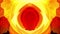 Loop red yellow dynamic symmetric fire flame energy plasma waves effect with space