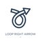 loop right arrow icon in trendy design style. loop right arrow icon isolated on white background. loop right arrow vector icon