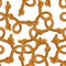 Loop rope seamless pattern. Rope and knot ornament. Retro fabric Texture