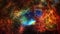 Loop Space Flight deep space exploration travel to NGC 6357 The Lobster Nebula. 4K 3D loop space exploration to NGC 6357.