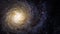 Loop Space Flight deep space exploration travel to Spiral Galaxy M74. 4K 3D loop space exploration to Messier 74.