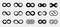 Loop symbols. Infinity vector icons set. Black mobius loop collection