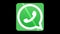 Loopable animated WhatsApp logo rotating in alpha channel UHD resolution.