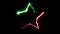 Loopable GREEN RED neon Lightning bolt STAR symbol shape flight on black background animation new quality unique nature