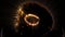 Loopable kirlian aura footage of a single persimmon fruit spinning 360 dgerees