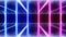 Loopable Neon Sci Fi Futuristic background Glowing Purple Pantone Blue Laser Beams On Concrete Modern Surface Hall Background Side