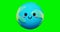 Looped 3d cartoon adorable earth emoji with green screen