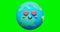 Looped 3d Cute and adorable Earth emoji character emoticons. 3d cartoon Earth with love eyes emoticon.