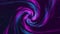 Looped animation in violet and blue colors on dark background. Abstract repeating spiral pattern.