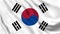 Looped background animation of the waving flag of South Korea