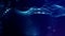 Looped blue animated abstract sci-fi background with wavy glow particles like micro world, cosmic space or digital big