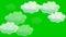 Looped clouds animation on green screen background.