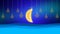 Looped good night animation. Moon and stars on sea.