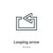 Looping arrow outline vector icon. Thin line black looping arrow icon, flat vector simple element illustration from editable