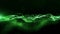 Looping digital green color particles wave flow abstract motion background