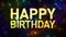 Looping HAPPY BIRTHDAY Marquee over Glitter Multicolored Star Background