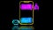 Looping neon glow effect Chat with AI, black background