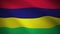 Looping video of waving flag of mauritius