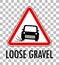 Loose gravel sign isolated on transparent background