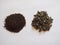 loose green gunpowder tea and English breakfast tea