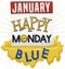Loose-leaf Calendar with Greeting Message and Splash for Blue Monday, Vector Illustration