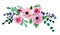 Loose pastel watercolor flowers drawn clip art