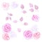 Loose watercolor roses floral design elements