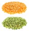 Loose yellow & green split peas