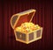 Loot Box with Gemstone, Brilliant and Coin Vector