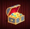 Loot Box with Gemstone, Brilliant and Coin Vector