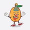 Loquat Fruit cartoon mascot character as funny clown