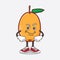 Loquat Fruit cartoon mascot character with smirking face