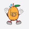 Loquat Fruit cartoon mascot character wearing Diving glasses