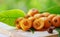 Loquat medlar on table