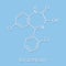 Lorazepam sedative and hypnotic drug benzodiazepine class molecule. Skeletal formula.