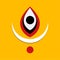 Lord Durga third eye with white half moon vector icon
