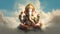 Lord Ganapati in Meditation: Spiritual Hindu Deity, Indian Religious Art, Festival Decor, Cultural Icon