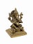 lord ganesh with four hands sitting brass statue with intricate details