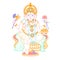 Lord Ganesh linear style icon