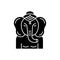 Lord Ganesha black glyph icon