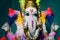 The lord of ganesha. Hindu God Ganesha. Ganesha colerful Idol. Indian culture. ganesh chaturthi