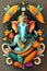 Lord Ganesha with modern floral style poster