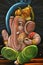 Lord ganesha oil painting