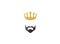 Lord and king golden Crown with black Beard